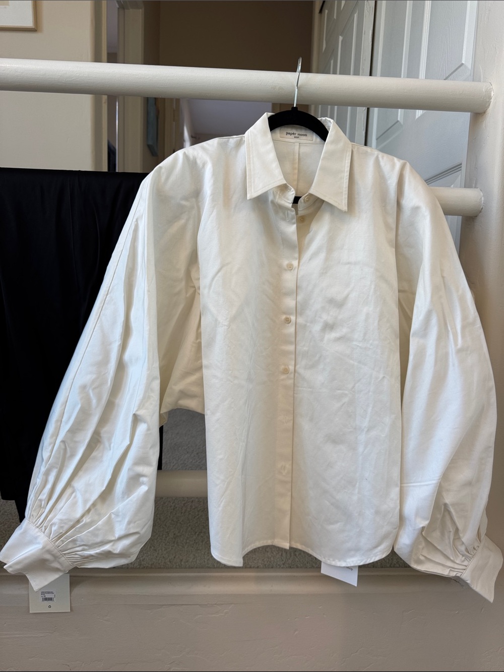 Papermoon Sabi Balloon-Sleeve Button Shirt Ivory